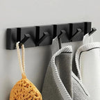 Stainless Steel Foldable Wall Hooks Space-Saving Collapsible Hook Strip for Bathroom and Living Spaces