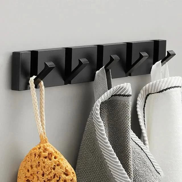 Stainless Steel Foldable Wall Hooks Space-Saving Collapsible Hook Strip for Bathroom and Living Spaces