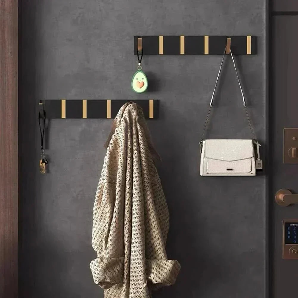 Stainless Steel Foldable Wall Hooks Space-Saving Collapsible Hook Strip for Bathroom and Living Spaces