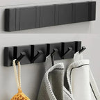 Stainless Steel Foldable Wall Hooks Space-Saving Collapsible Hook Strip for Bathroom and Living Spaces