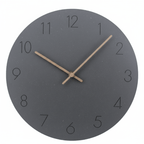 Silent Nordic Wall Clock 35cm Minimalist Design Non-Ticking Walnut Hands MDF Board