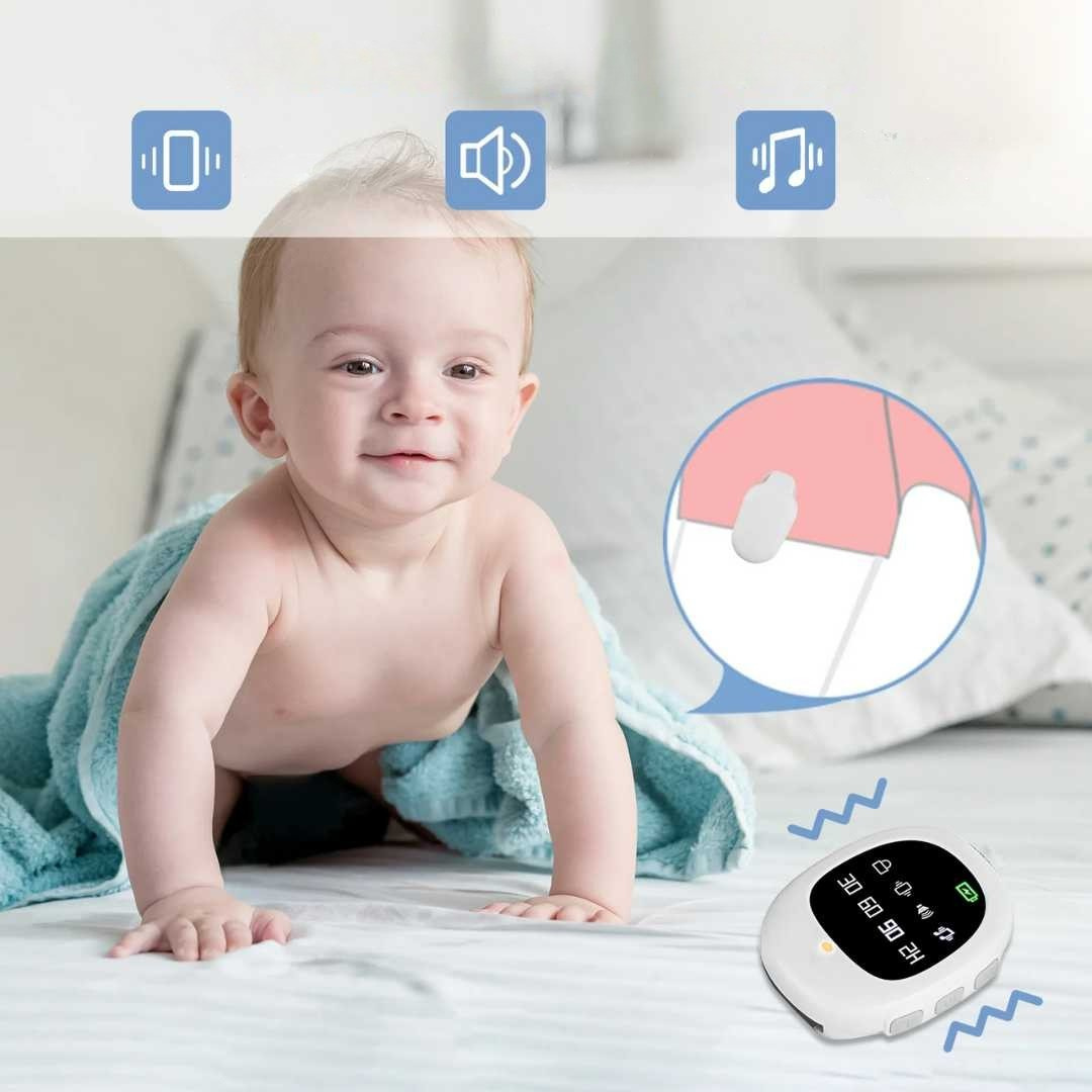Wireless Bedwetting Alarm for Kids with Vibration Sensor and Remote Receiver White