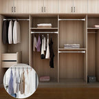 Adjustable Telescopic Clothes Hanger Rod Space Saver Metal Closet Organizer 50-80cm