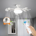 Multi Cooler Fast Ceiling Fan Light with Foldable Blades and Remote Control LED Lighting