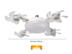 Multi Cooler Fast Ceiling Fan Light with Foldable Blades and Remote Control LED Lighting