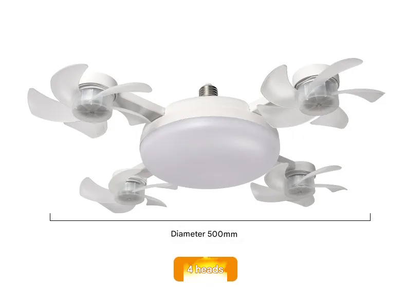 Multi Cooler Fast Ceiling Fan Light with Foldable Blades and Remote Control LED Lighting