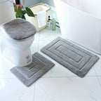 SoftStep Luxe Bath Mat Set 2-Piece Microfiber Non-Slip Quick-Drying Washable Bathroom Rugs