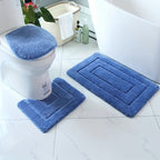 SoftStep Luxe Bath Mat Set 2-Piece Microfiber Non-Slip Quick-Drying Washable Bathroom Rugs