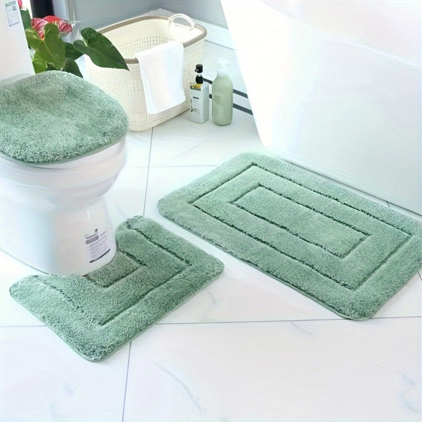 SoftStep Luxe Bath Mat Set 2-Piece Microfiber Non-Slip Quick-Drying Washable Bathroom Rugs