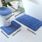 SoftStep Luxe Bath Mat Set 2-Piece Microfiber Non-Slip Quick-Drying Washable Bathroom Rugs