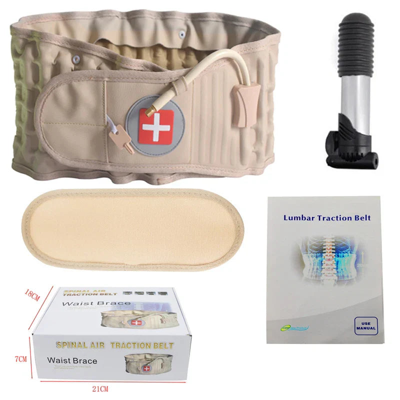 Chiropractic Decompression Belt with Adjustable Air Traction Waist Brace for Back Pain Relief and Support