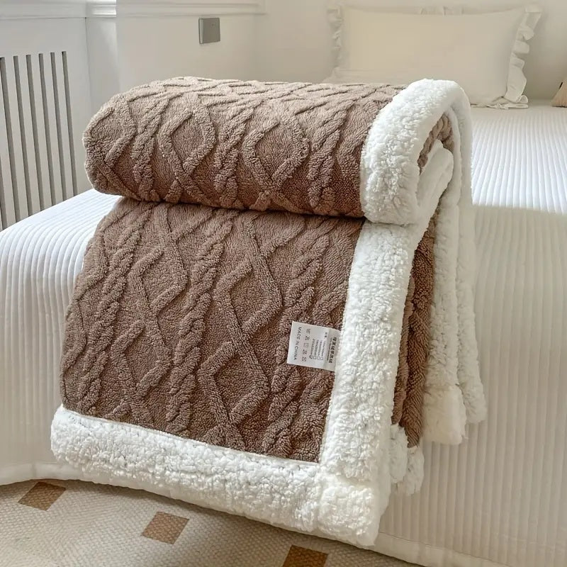 Reversible Sherpa Fleece Blanket 50x60 Soft Lightweight Cozy Machine Washable