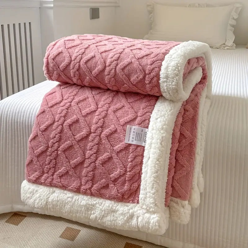 Reversible Sherpa Fleece Blanket 50x60 Soft Lightweight Cozy Machine Washable