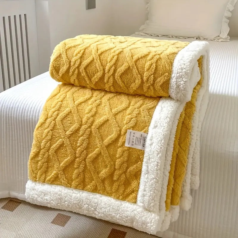 Reversible Sherpa Fleece Blanket 50x60 Soft Lightweight Cozy Machine Washable