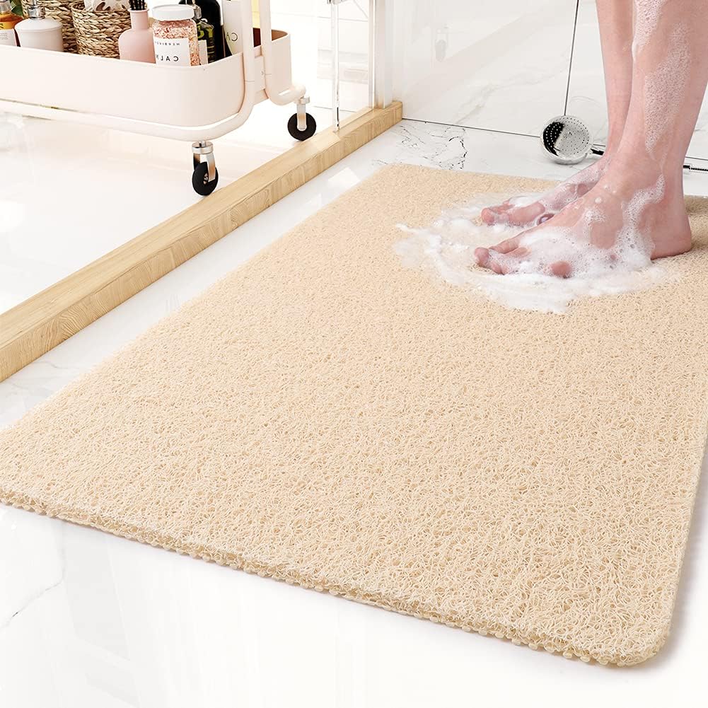 Non-Slip Shower Mat Soft Fabric Quick Drainage Customizable Size Machine Washable