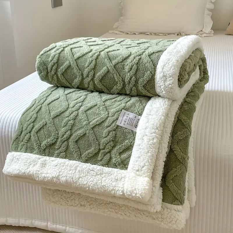 Reversible Sherpa Fleece Blanket 50x60 Soft Lightweight Cozy Machine Washable