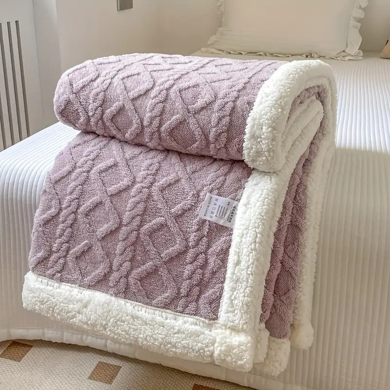 Reversible Sherpa Fleece Blanket 50x60 Soft Lightweight Cozy Machine Washable