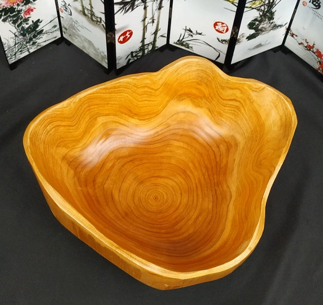 Harrow Teak Root Wood Serving Bowl 30cm Handcrafted Decorative Fruit Bowl