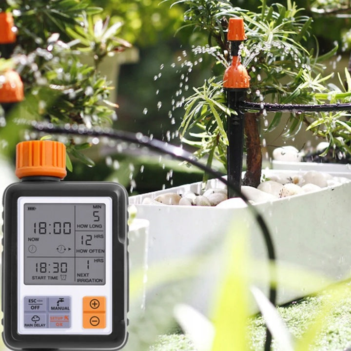 Irrigation System with Smart Timer Automated Garden Watering Efficient Water-Saving Outdoor Hose Attachment