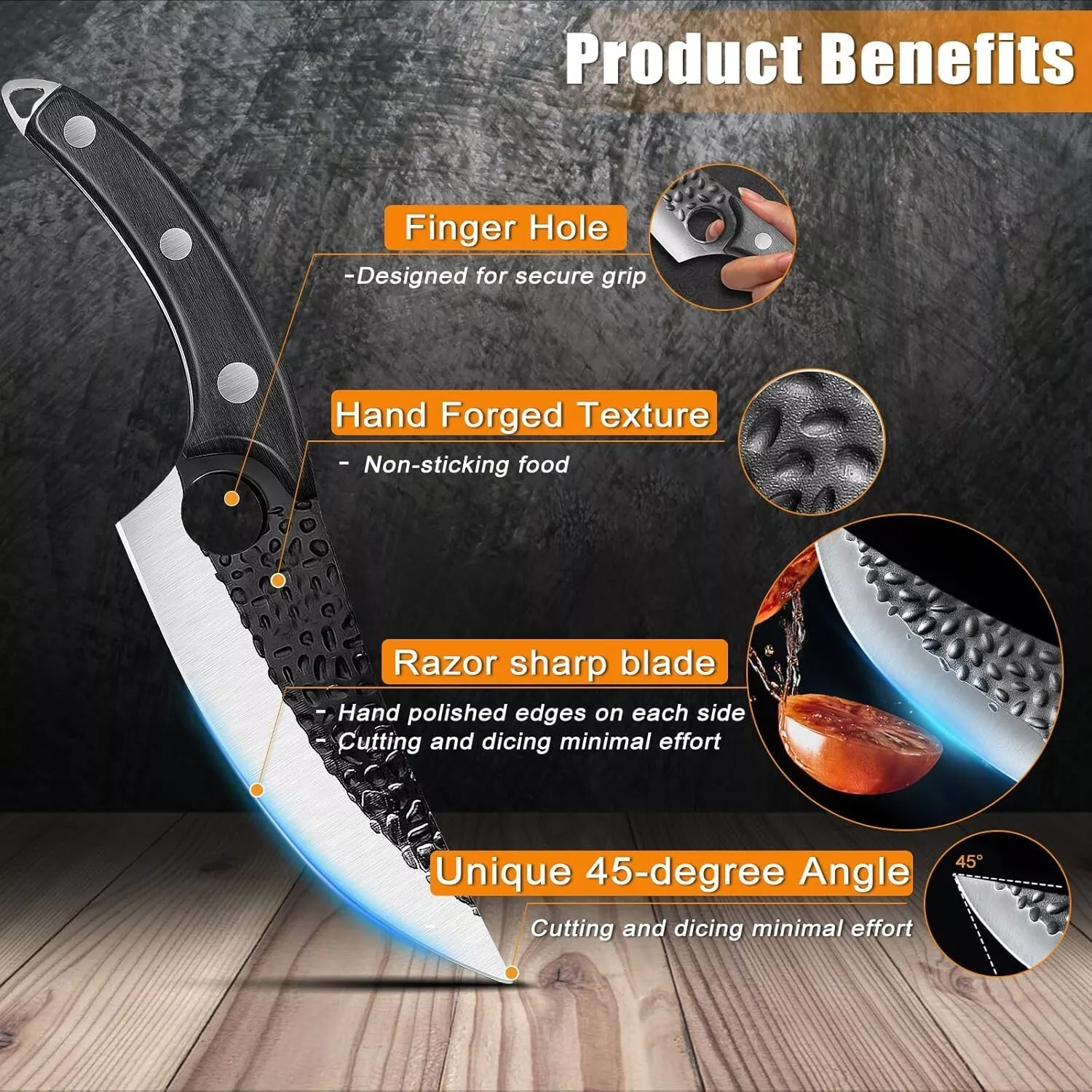 Japanese Chef Knife 25.5cm Stainless Steel Blade Ergonomic Wooden Handle with Protective Case