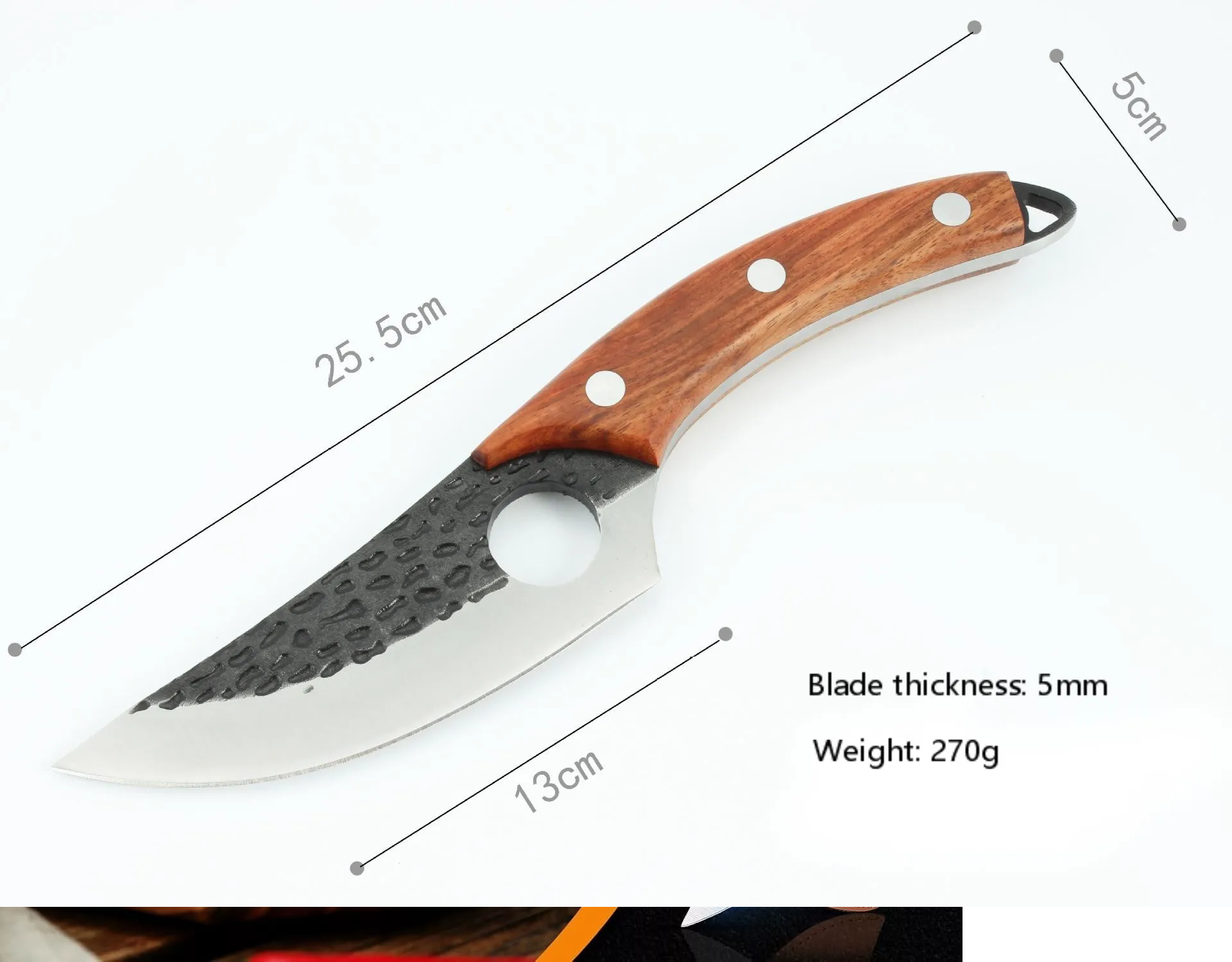 Japanese Chef Knife 25.5cm Stainless Steel Blade Ergonomic Wooden Handle with Protective Case