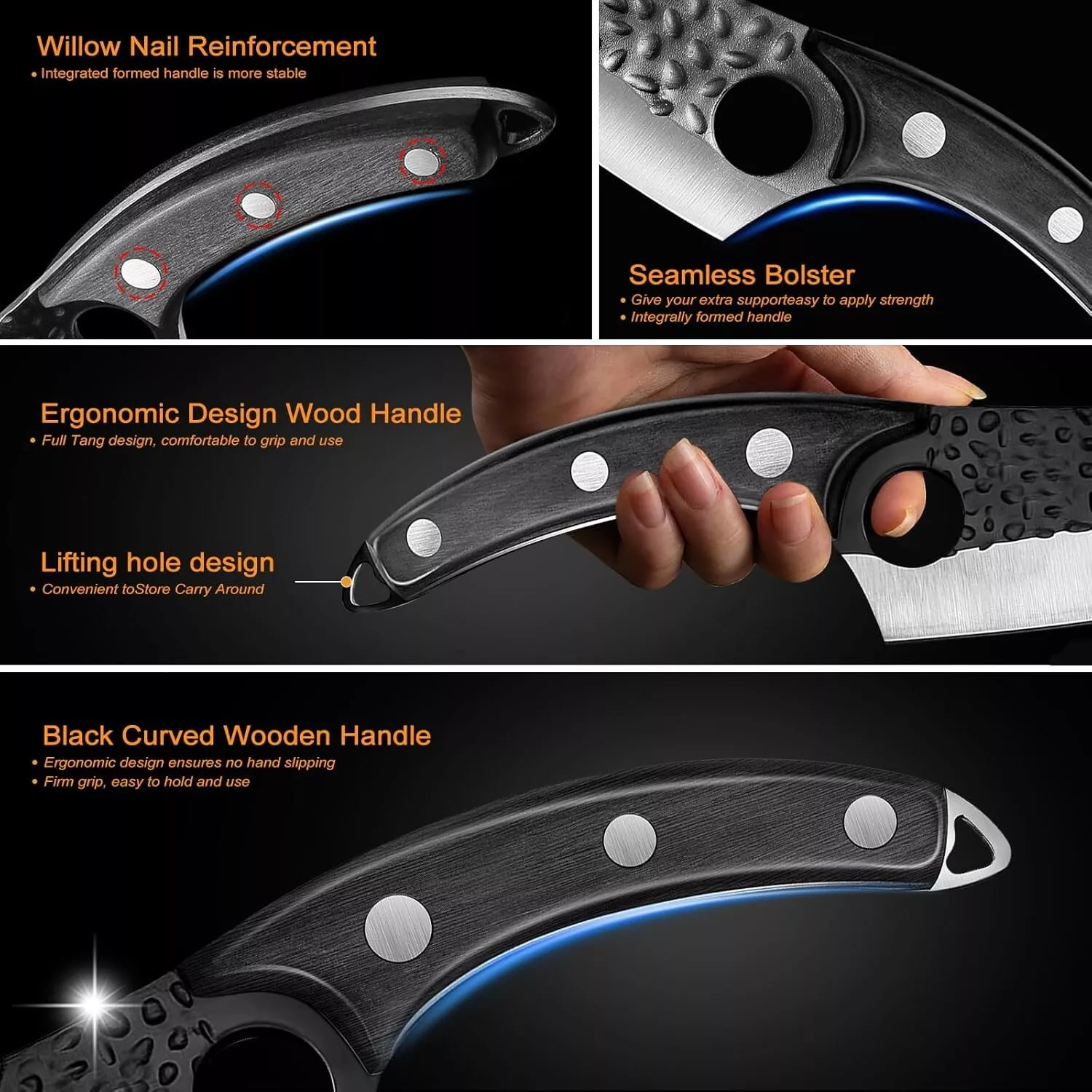 Japanese Chef Knife 25.5cm Stainless Steel Blade Ergonomic Wooden Handle with Protective Case