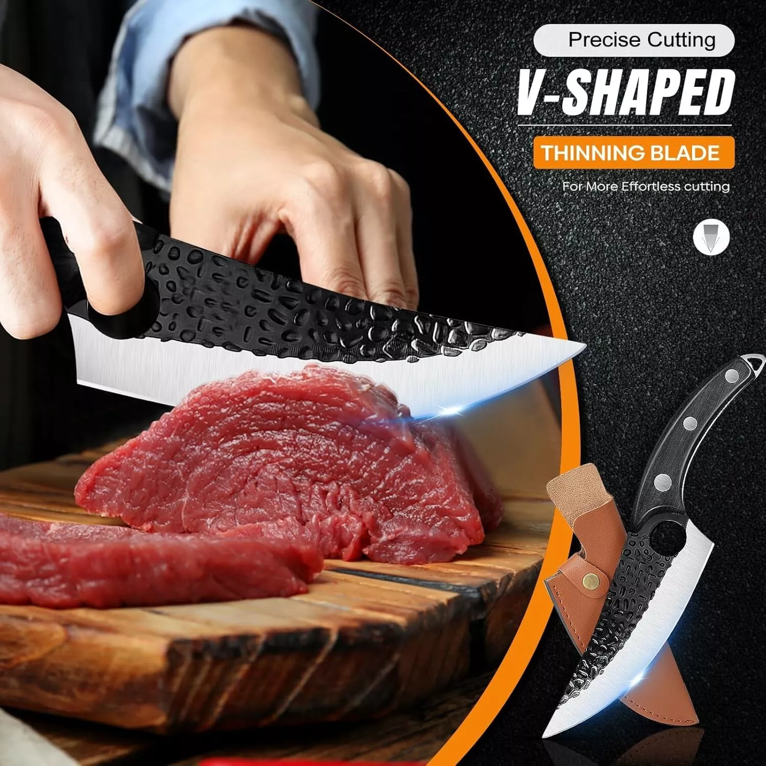 Japanese Chef Knife 25.5cm Stainless Steel Blade Ergonomic Wooden Handle with Protective Case