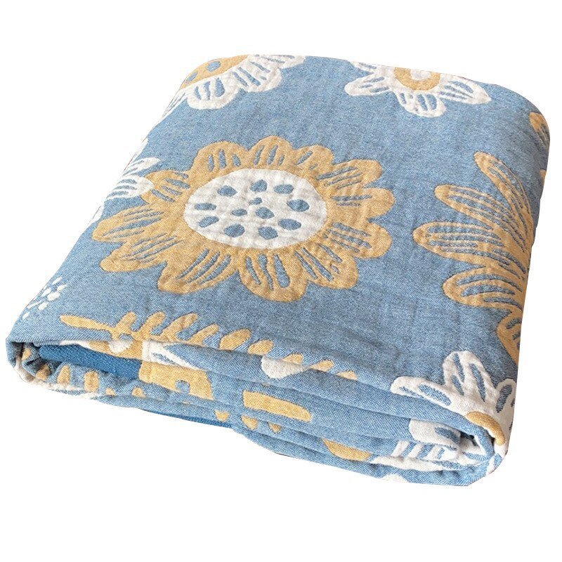 Harrow Soft Japanese Throw Blanket 100% Cotton Anti-Pilling Cozy Bedspread for Single and Double Beds