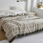 Harrow Soft Japanese Throw Blanket 100% Cotton Anti-Pilling Cozy Bedspread for Single and Double Beds