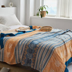 Harrow Soft Japanese Throw Blanket 100% Cotton Anti-Pilling Cozy Bedspread for Single and Double Beds