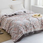 Harrow Soft Japanese Throw Blanket 100% Cotton Anti-Pilling Cozy Bedspread for Single and Double Beds
