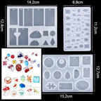 Jewelry Making Beginner Kit with 15 Resin Molds, Opal Pigments, Tools for DIY Earrings Necklaces Bracelets