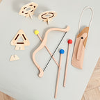Junior Archery Set Wooden Bow and Soft-Tip Arrows with Fabric Quiver for Kids Ages 3-6