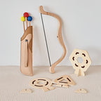 Junior Archery Set Wooden Bow and Soft-Tip Arrows with Fabric Quiver for Kids Ages 3-6