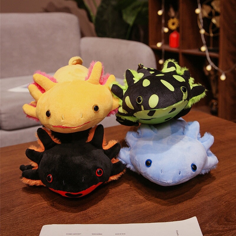 Kawaii Colorful Axolotl Plushie Soft Stuffed Animal Toy 2 Sizes 6 Colors