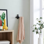 Harrow Cast Iron Wall Hooks Set of 2 Black Decorative Palms Up Coat Towel Hangers