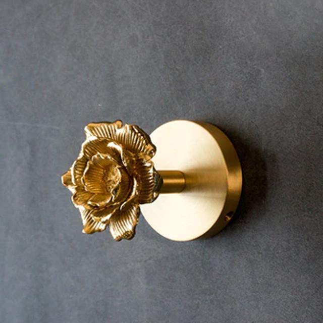 Golden Brass Wall Hooks Handmade Animal Head Design Decorative Coat Hooks for Home