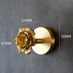 Golden Brass Wall Hooks Handmade Animal Head Design Decorative Coat Hooks for Home