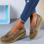 Orthopedic Leather Slip-On Loafers Breathable Cushioned Insole Comfortable Supportive Footwear
