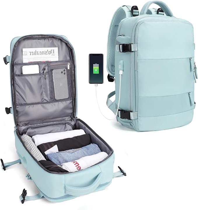 Durable Water-Resistant Hiking Backpack with USB Charging Port Spacious Travel Daypack