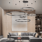 LumaNova Orb Pendant Light Aluminum Acrylic Sun and Moon Design Dimmable LED with Remote Control