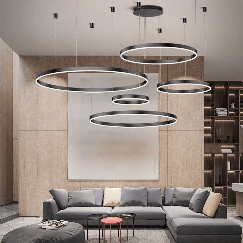 LumaNova Orb Pendant Light Aluminum Acrylic Sun and Moon Design Dimmable LED with Remote Control