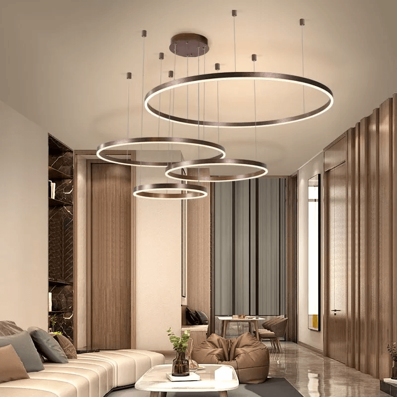 LumaNova Orb Pendant Light Aluminum Acrylic Sun and Moon Design Dimmable LED with Remote Control