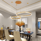 LumaNova Orb Pendant Light Aluminum Acrylic Sun and Moon Design Dimmable LED with Remote Control