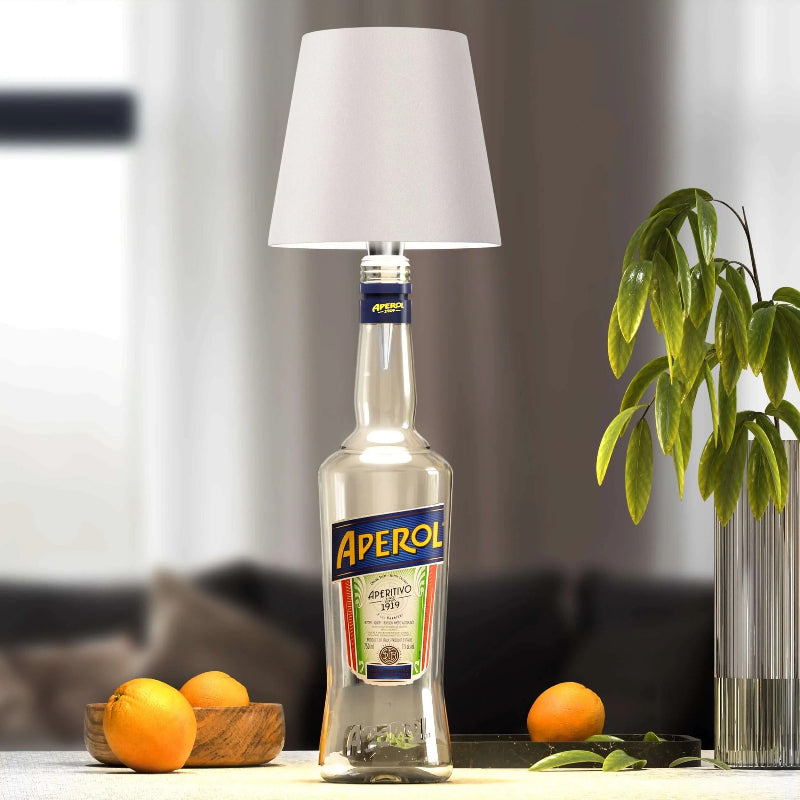 Lumi’Bouteille Wireless Bottle Lamp USB-C Rechargeable Touch Brightness Upcycled Bottle Light Indoor Outdoor