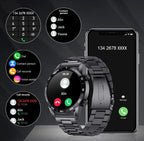 Men’s Smartwatch Stainless Steel Band Bluetooth Calls Multisport Fitness Tracker Health Monitor