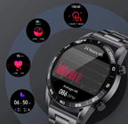 Men’s Smartwatch Stainless Steel Band Bluetooth Calls Multisport Fitness Tracker Health Monitor
