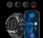 Men’s Smartwatch Stainless Steel Band Bluetooth Calls Multisport Fitness Tracker Health Monitor