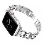 Smartwatch Link Bracelet Stainless Steel Cuban Link Adjustable Metal Clasp Band