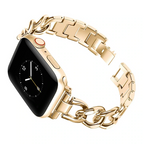 Smartwatch Link Bracelet Stainless Steel Cuban Link Adjustable Metal Clasp Band